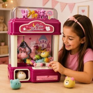 Máquina de Pegar Brinquedos  Infantil Rosa com Luz e Música