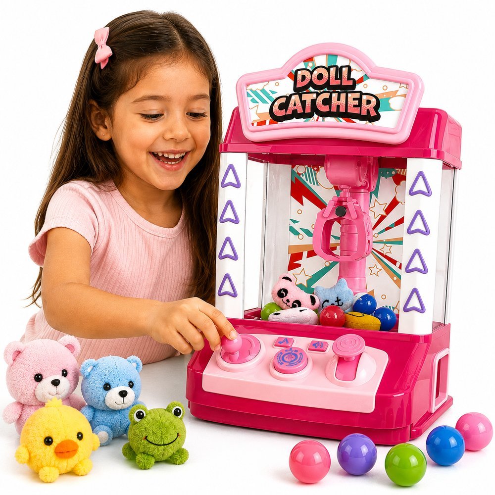 Máquina de Pegar Brinquedos Infantil com Luz, Música e Som - Rosa - Imagem 2