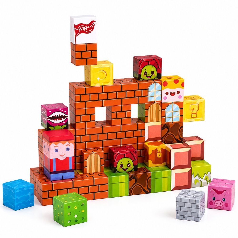 Kit Bloco Magnético Infantil com 60 Peças - Verde - Imagem 2