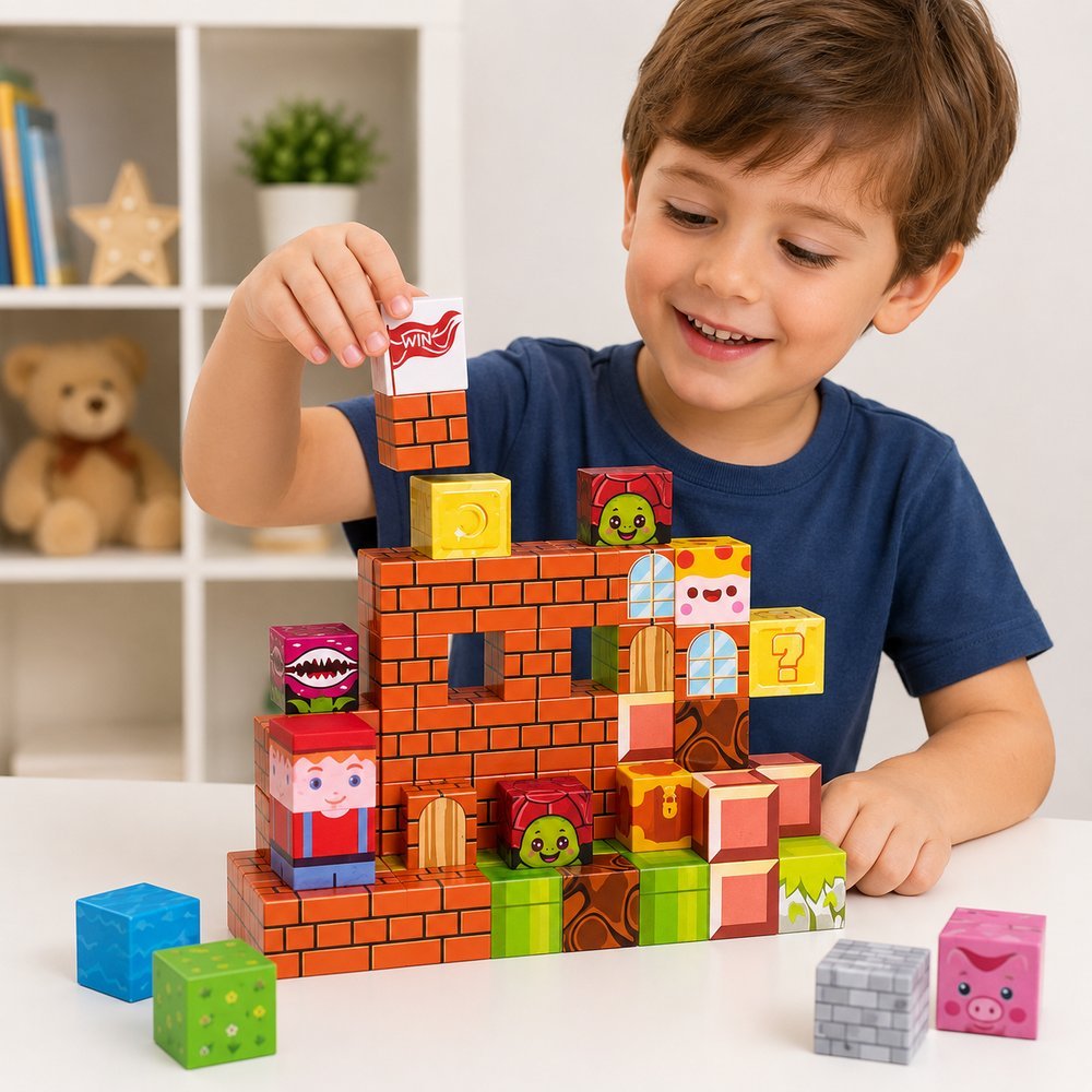 Kit Bloco Magnético Infantil com 60 Peças - Verde - Imagem 3