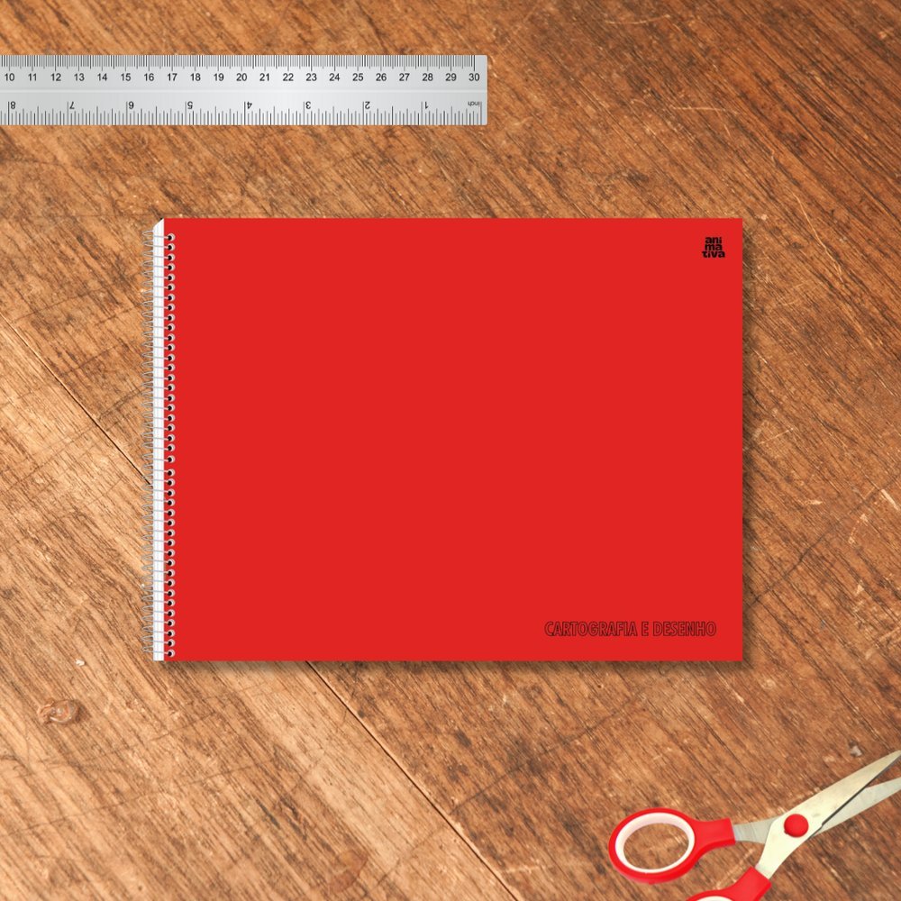 Caderno de Cartografia e Desenho Capa Lisa - Vermelho - Imagem 3