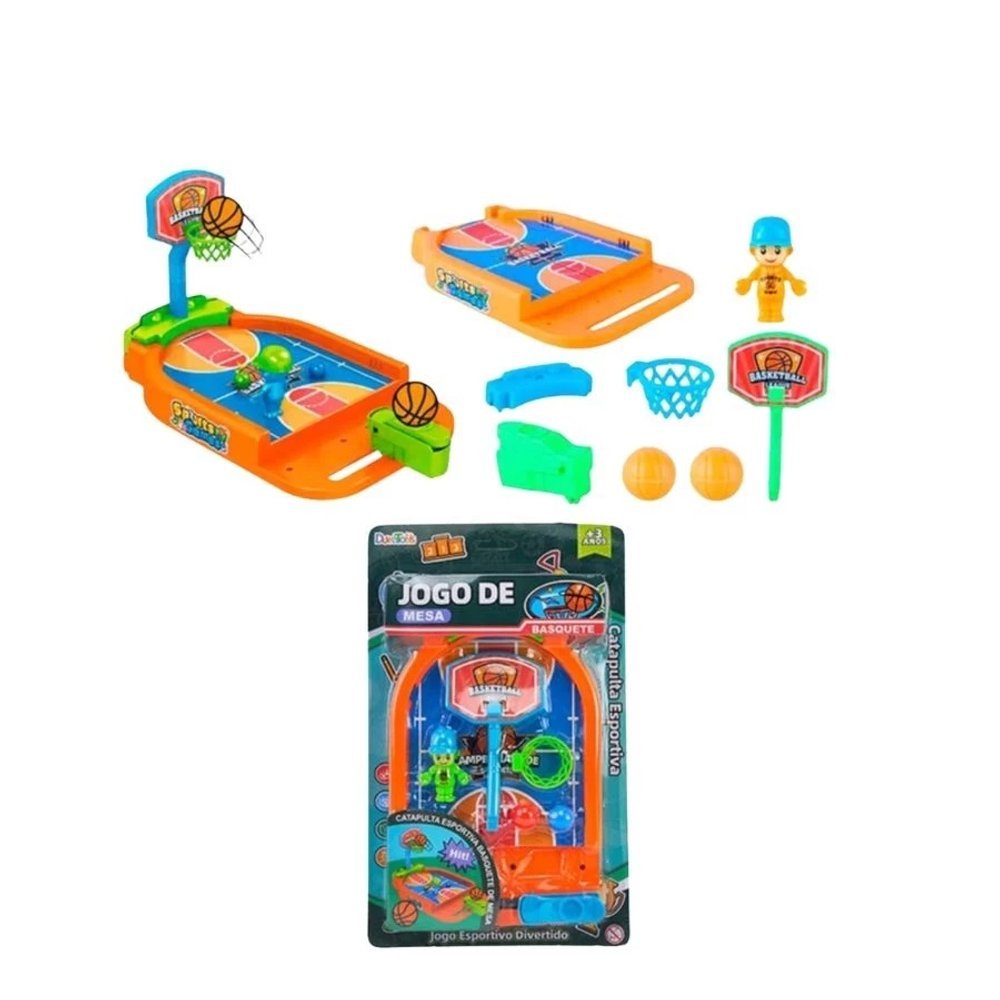 Jogo Basquete Mesa Catapulta Lançador Bolinha Brinquedo - Imagem 4