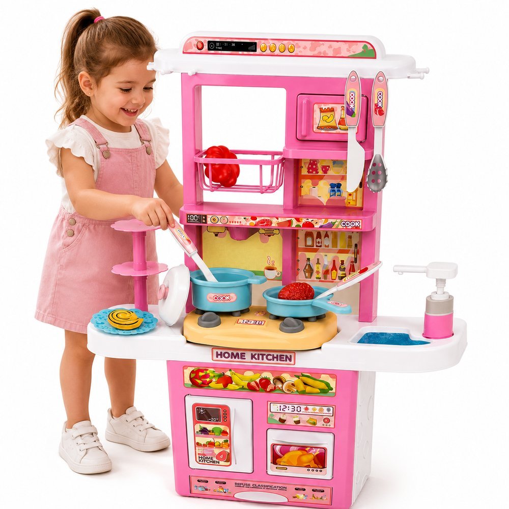 Cozinha infantil Com Luzes E som - Rosa - Imagem 3