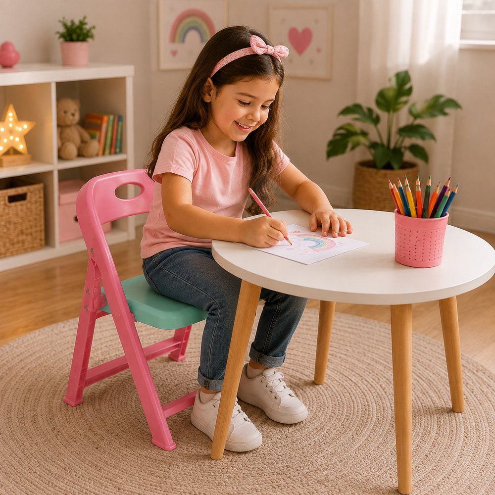 Cadeirinha Infantil Dobravel - Rosa - Imagem 3