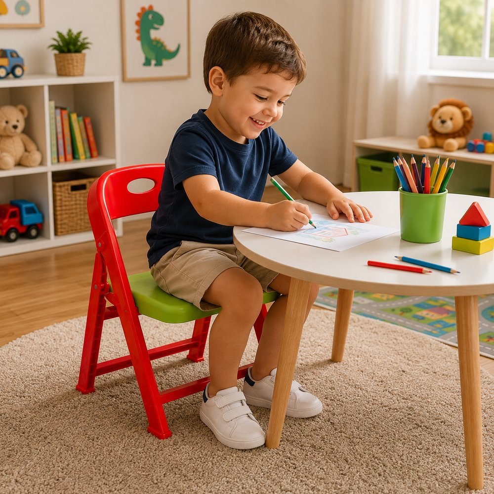 Cadeirinha Infantil Dobrável - Vermelha - Imagem 4