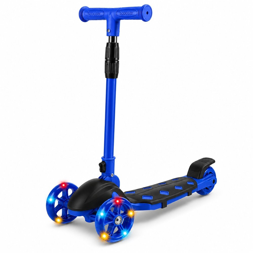 Patinete Infantil 3 Rodas e com Luz LED - Azul - Imagem 3