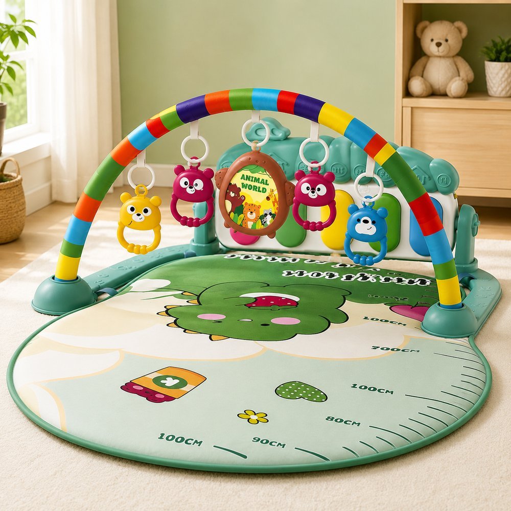 Tapete Musical Infantil Interativo para Bebês com Arco - Verde - Imagem 2