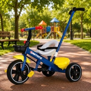 Triciclo Infantil com Cadeirinha e Empurrador - Azul