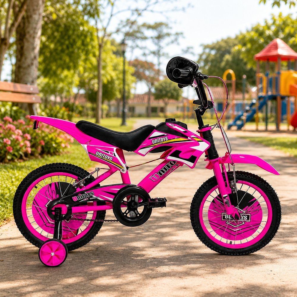 Bicicleta Infantil Moto Cross Aro 16 - Rosa - Imagem 6