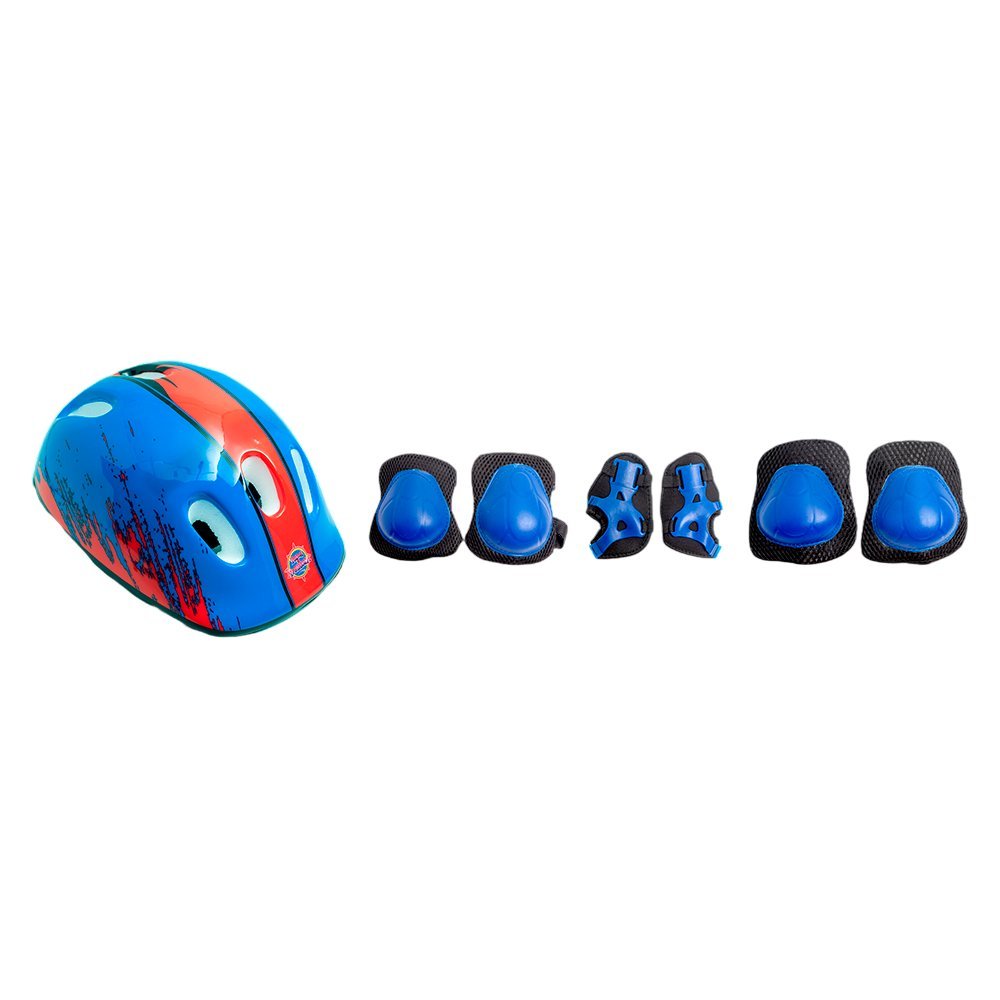 Kit Proteção e capacete Infantil Completo 7 peças - azul e vermelha - Imagem 3